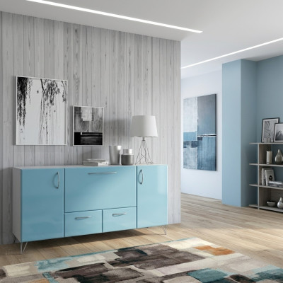 Bahut bleu pour bébé Mobilier de luxe Unités murales de salon Commodes de meubles