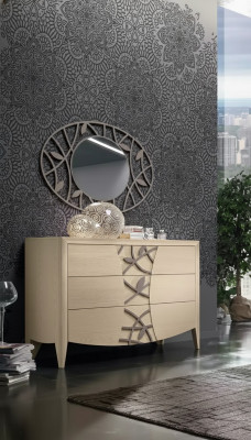 Commode de chambre Miroir Buffet Commodes en bois Design moderne de luxe