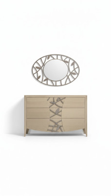 Commode de chambre Miroir Buffet Commodes en bois Design moderne de luxe
