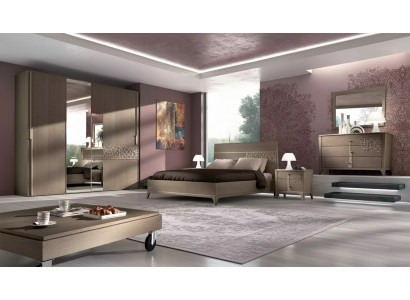 Chambre Lit 2x Table de chevet Design 6pcs. Ensemble complet marron 6 pièces