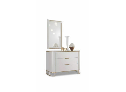 Chambre à coucher ensemble commode miroir nouveau Luxe Complet neuf Blanc 2 pièces