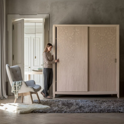 Chambre Armoire Matériau Armoire en bois Moderne Armoires beige