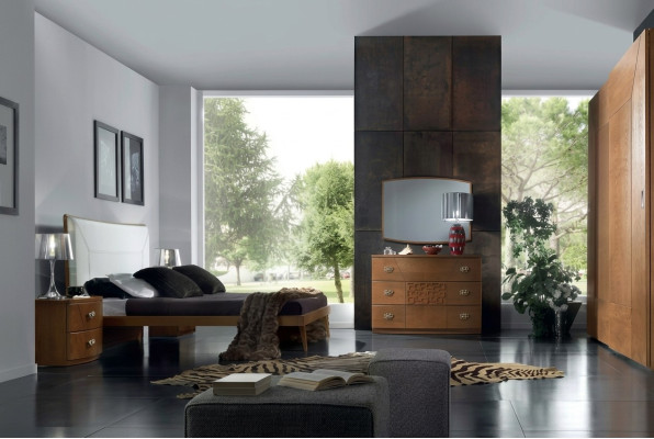 Ensemble de chambre à coucher Lit 2x Table de chevet Commode Design de 6 pièces Luxe Complet
