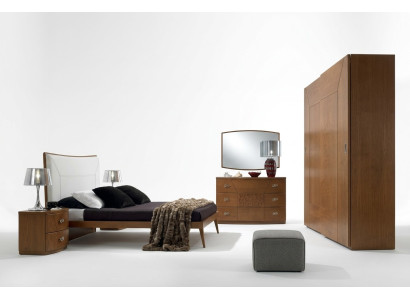 Ensemble de chambre à coucher Lit 2x Table de chevet Commode Design de 6 pièces Luxe Complet