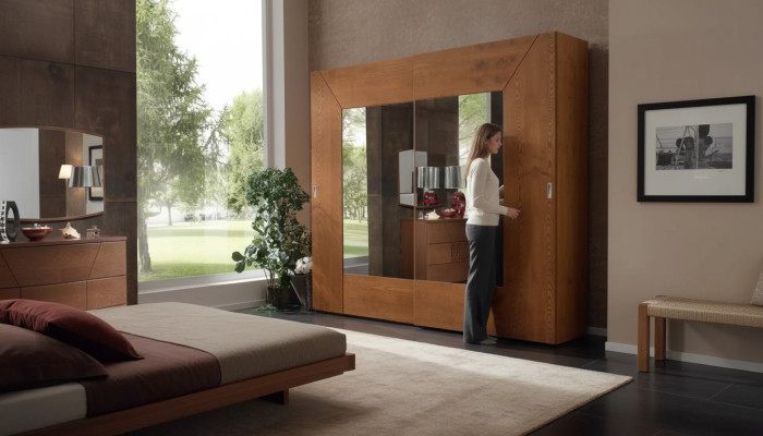 Chambre Armoire Armoire en bois Armoire Moderne Marron Placards à vêtements