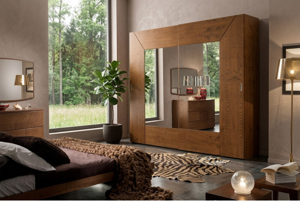Chambre Armoire Armoire en bois Armoire Moderne Marron Placards à vêtements