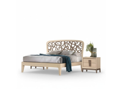 Ensemble de chambre à coucher Lit 2x Tables de chevet Meubles design neufs 3 pièces Moderne Bois