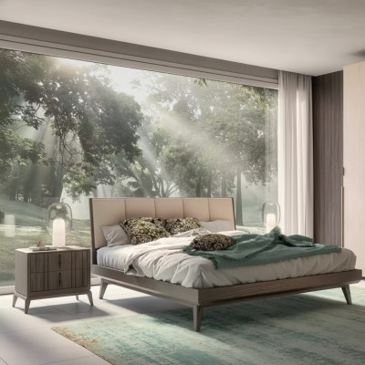 Ensemble de chambre à coucher Lit 2x Tables de chevet Design Luxe neuf 3 pièces Lits Modernes