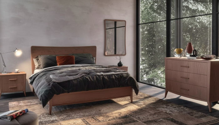 Chambre Ensemble Lit 2x Tables de chevet Commode Design Meubles de luxe 4 pièces