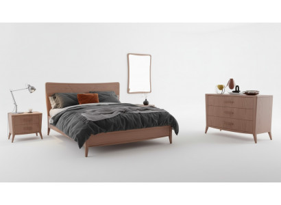 Chambre Ensemble Lit 2x Tables de chevet Commode Design Meubles de luxe 4 pièces