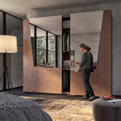 Armoire marron Chambre Armoire en bois Armoire de luxe Moderne Penderies