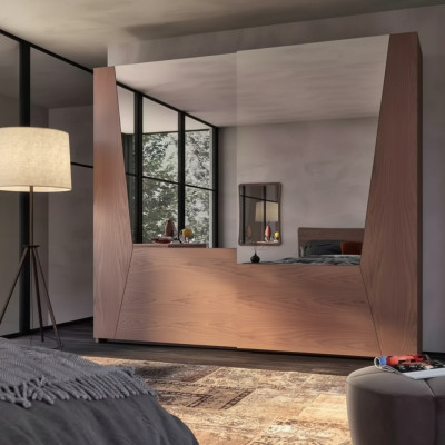 Armoire marron Chambre Armoire en bois Armoire de luxe Moderne Penderies