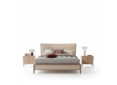 Ensemble de chambre à coucher Lit 2x Tables de chevet Design Luxe nouveau 3 pièces Moderne Bois