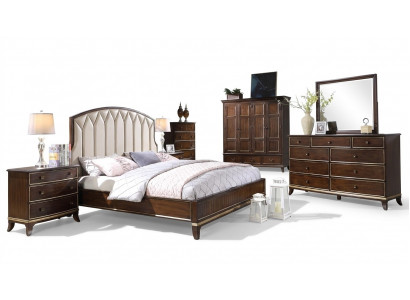 Lit 2x Tables de chevet Commode Ensemble de chambre Design Luxe neuf 4 pièces