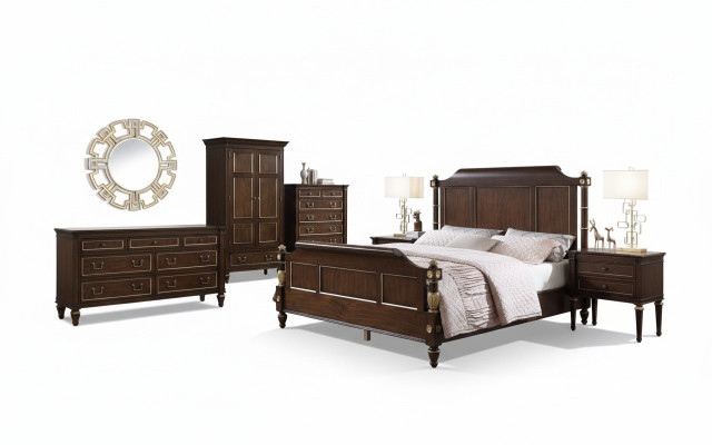 Lit 2x Table de chevet Commode Ensemble de meubles de chambre complet 4 pièces neuf