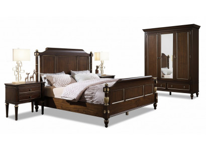 Chambre à coucher Ensemble Lit 2x Tables de chevet Luxe neuf 3 pièces Design Moderne Bois