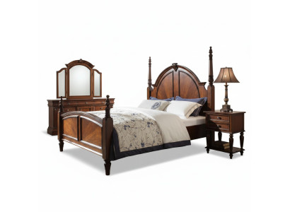 Chambre Lit Classique Nouveau Élégant en Bois Marron Moderne de Luxe