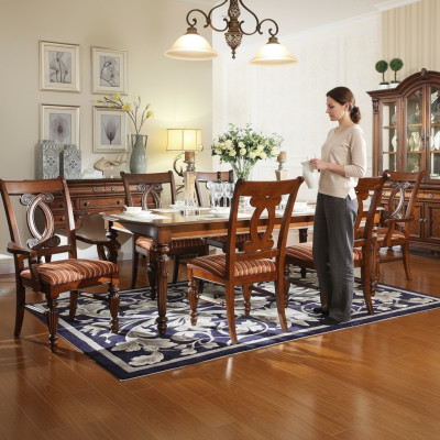 Salle à manger Table à manger 4x Chaise 2x Chaise Suite Ensemble de 7 pièces de meubles en bois de luxe