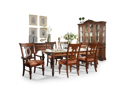 Salle à manger Table à manger 4x Chaise 2x Chaise Suite Ensemble de 7 pièces de meubles en bois de luxe
