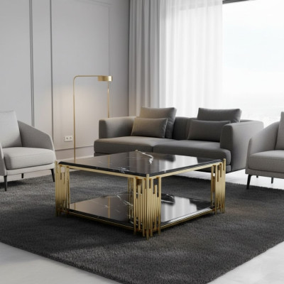 Table basse Salon Meubles Table Luxueuse Table d'appoint Noire Design