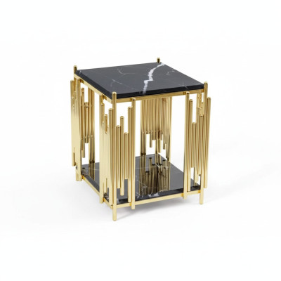 Table d'appoint Salon Meubles Matériau acier inoxydable noir Design