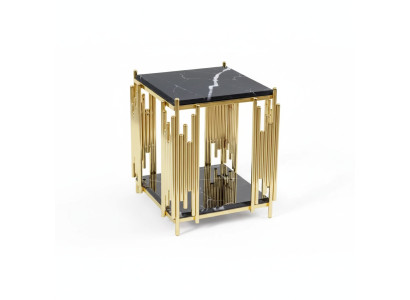 Table d'appoint Salon Meubles Matériau acier inoxydable noir Design