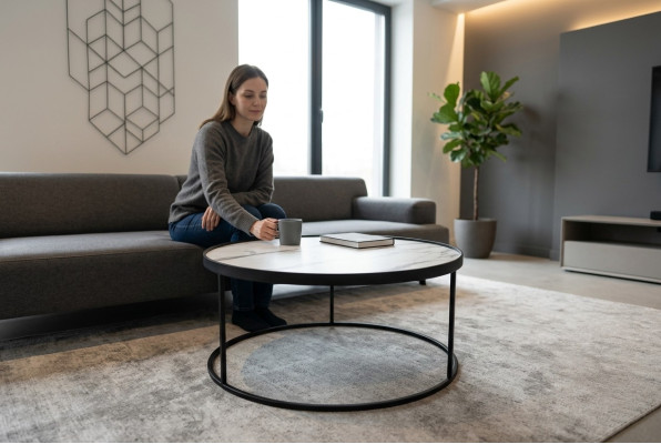 Table basse Mobilier de luxe Salon Table Table d'appoint Design Noire