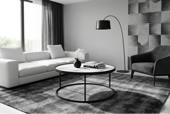 Table basse Mobilier de luxe Salon Table Table d'appoint Design Noire