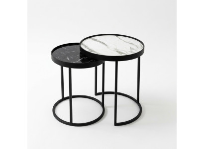 Tables d'appoint 2x Table basse Table basse Table d'appoint en acier inoxydable