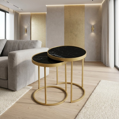 Table d'appoint dorée Matériel de mobilier de salon en acier inoxydable Design nouveau