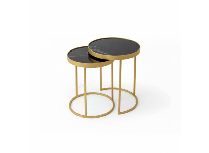 Table d'appoint dorée Matériel de mobilier de salon en acier inoxydable Design nouveau