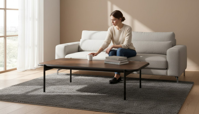 Table basse Mobilier Table Luxe neuf Marron Moderne Design de salle de séjour