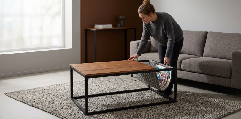 Salle de séjour Table basse brun Meubles Table Luxe nouveau Design moderne Bois