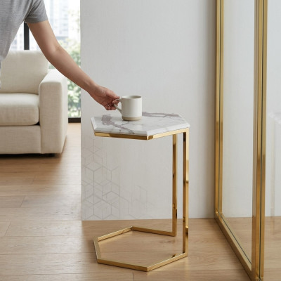 Table d'appoint Salon Mobilier Matériau Acier inoxydable or acier inoxydable Design