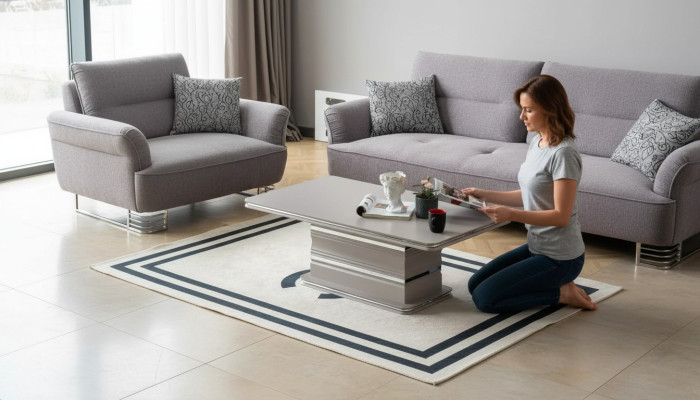 Table basse nouvelle Table de salon Table d'appoint Table de canapé beige Bois