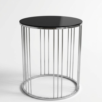 Table d'appoint Salon Mobilier Matériau Acier Inoxydable Noir Design Moderne