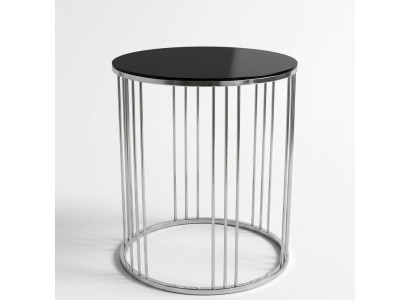Table d'appoint Salon Mobilier Matériau Acier Inoxydable Noir Design Moderne
