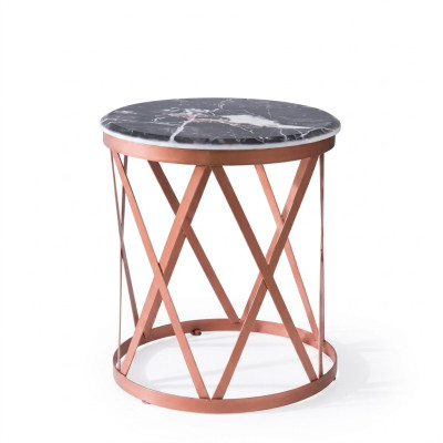 Table d'appoint de salon de luxe, mobilier de luxe, table design marron neuve.