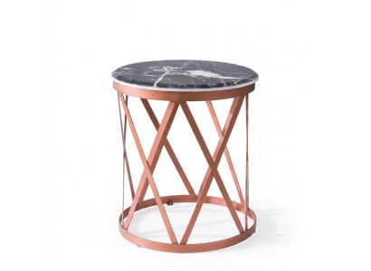 Table d'appoint de salon de luxe, mobilier de luxe, table design marron neuve.