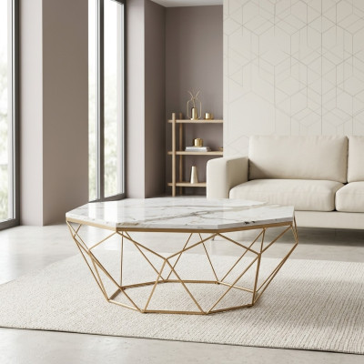 Table basse Mobilier Table hGold Luxe nouveau Design de salon moderne en métal