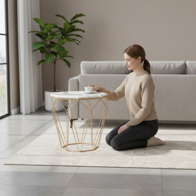 Table d'appoint Mobilier du salon Matériau Métal Blanc Design Moderne