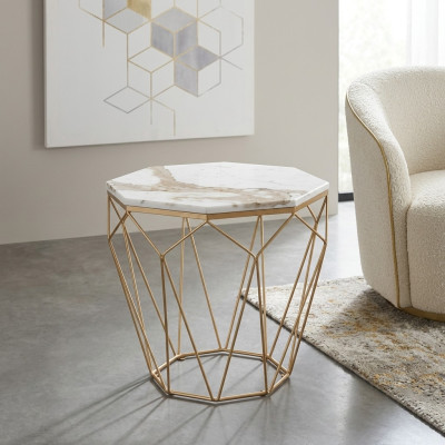 Table d'appoint Mobilier du salon Matériau Métal Blanc Design Moderne