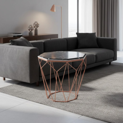 Table d'appoint Salon Mobilier de luxe Matériau Métal noir Design