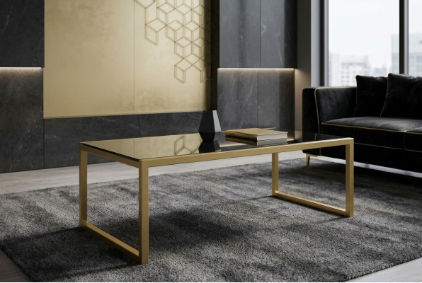 Table basse Table de salon Table de canapé Design en acier inoxydable Or Moderne