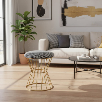 Tabouret Repose-pieds Cube Mobilier de Luxe Style de Design Lounge Club Tissu