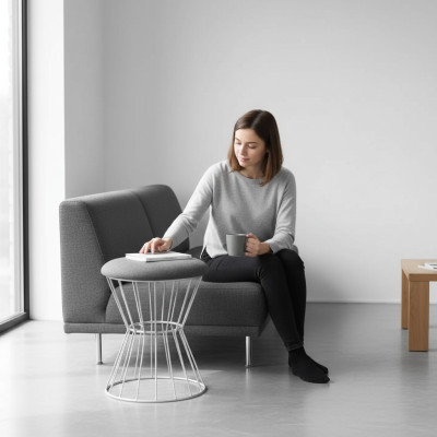 Tabouret Pouf Cube Luxe Mobilier Design Style Lounge Club Tissu