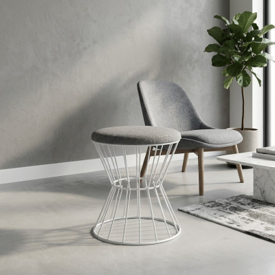 Tabouret Pouf Cube Luxe Mobilier Design Style Lounge Club Tissu