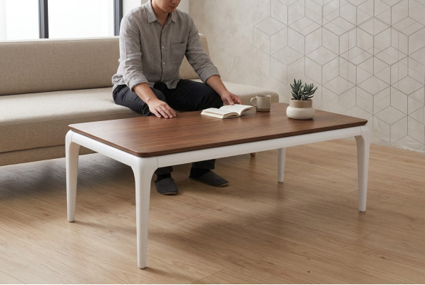 Table basse luxueuse Table de salon marron en bois de luxe nouveau design de luxe