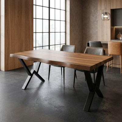Salle à manger Table à manger Meubles de luxe Table de cuisine en bois neuve Marron Table moderne