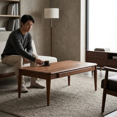 Table basse en bois de luxe design de meubles de salon table moderne marron